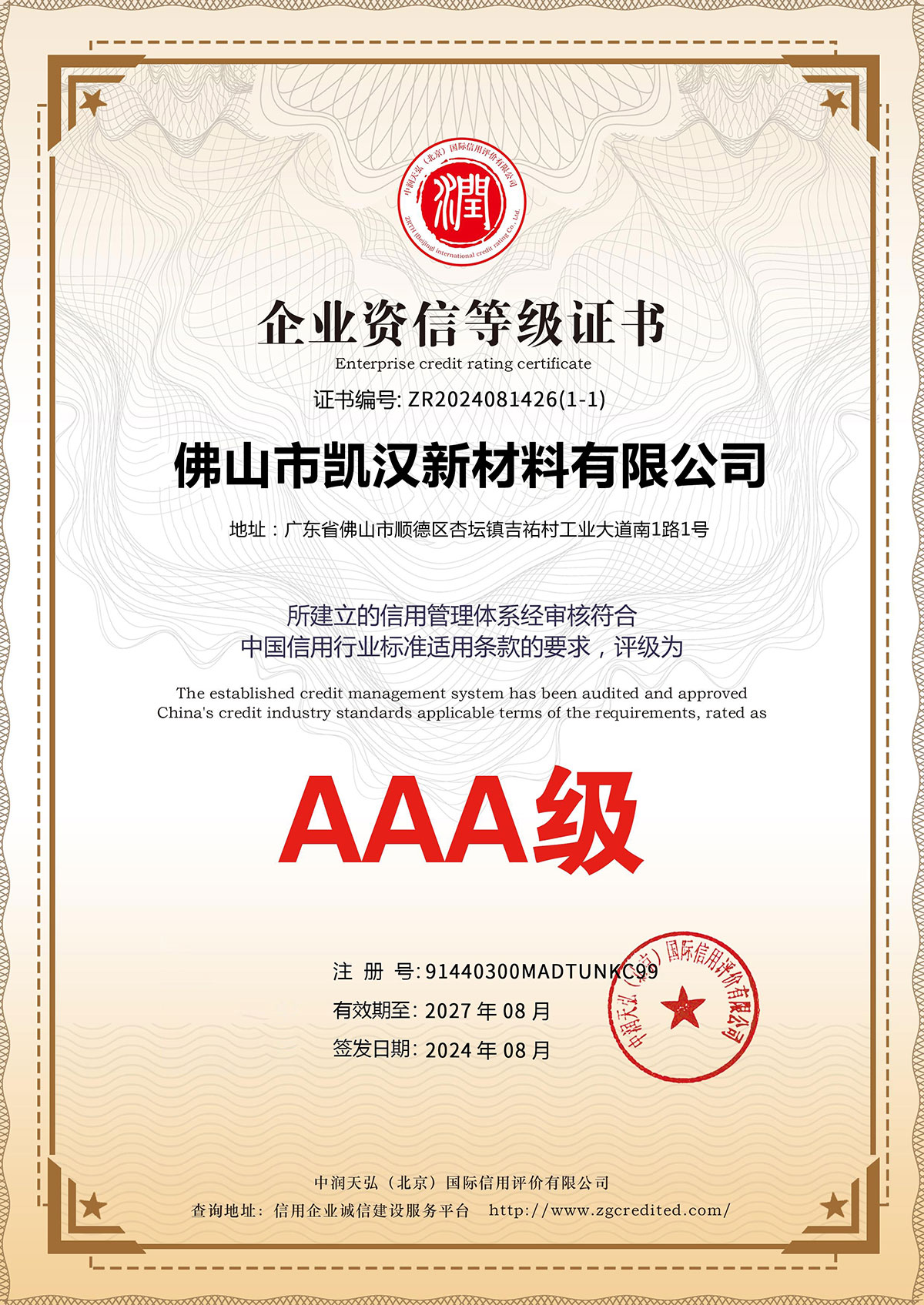 Enterprise credit standing